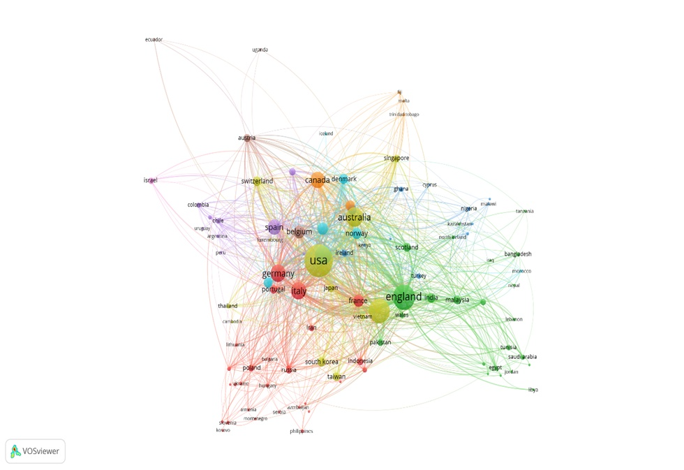 Figura 2, Mapa de visualización de los términos más predominantes y palabras clave incluidas en los estudios científicos y artículos académicos sobre gobernanza universitaria durante el período 2018-2022
