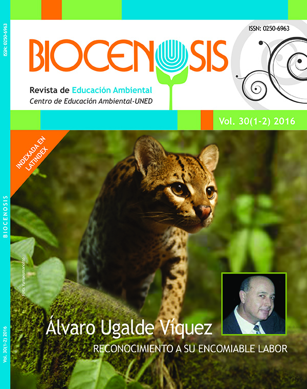 					Ver Vol. 30 Núm. 1-2 (2016): Biocenosis. Revista ambiental. Centro de Educación Ambiental- UNED
				