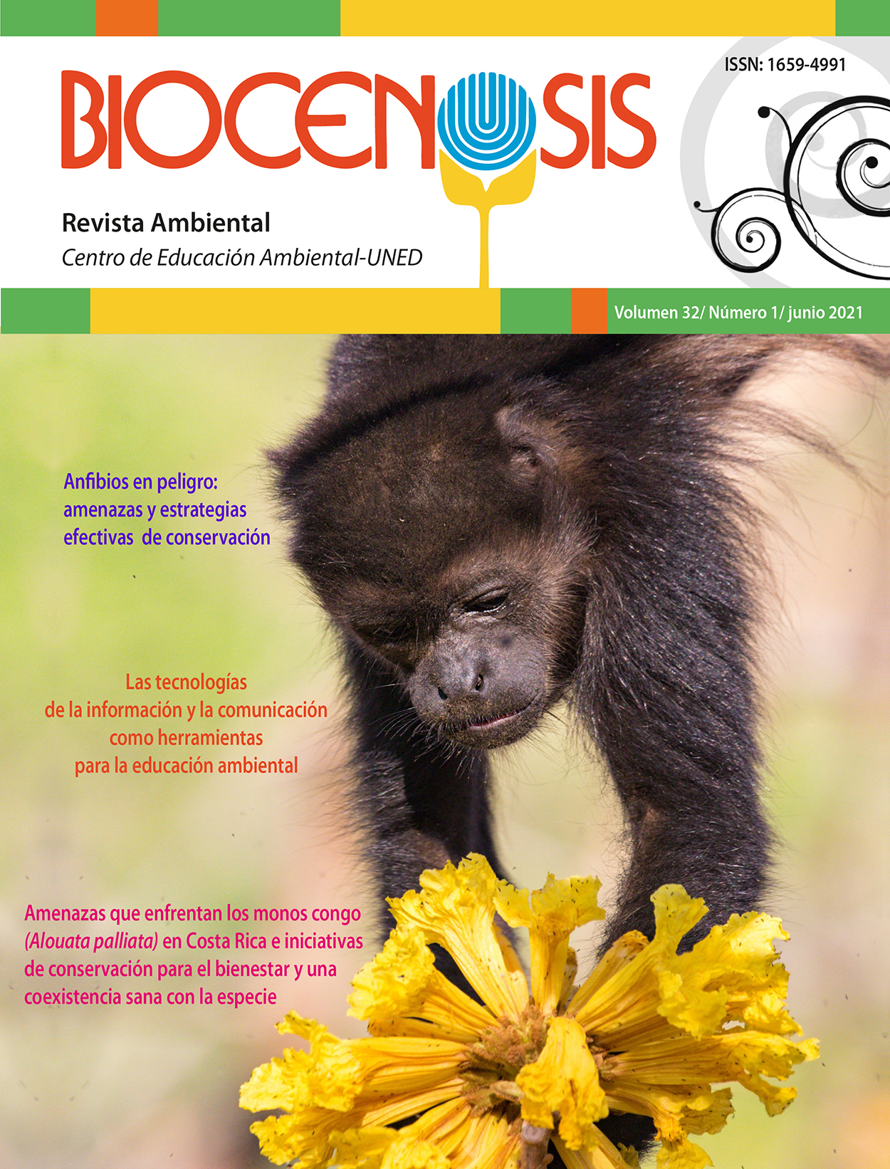 El volumen 32 (1) de la Revista Biocenosis refleja la interdisciplinariedad que complementa el quehacer de la educación ambiental y su evolución a través de los años, disciplina clave y pilar para el mantenimiento del entorno y la convivencia sana con las especies con las que compartimos el planeta.